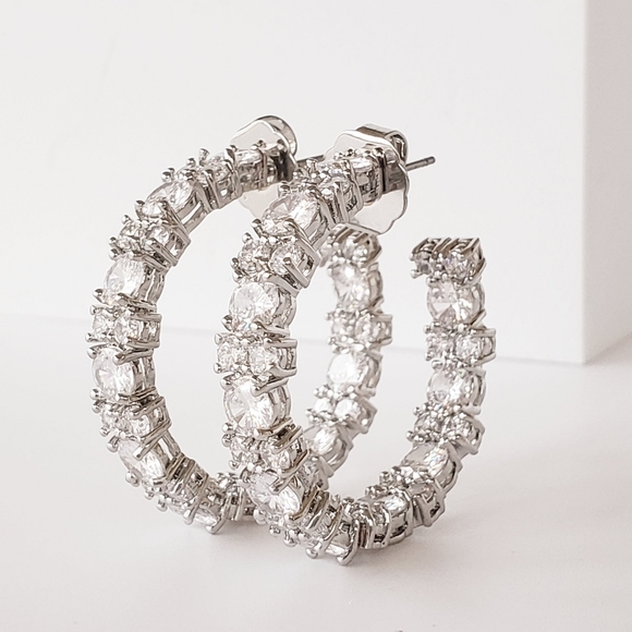 Kenneth Jay Lane Inside Out Statement Hoop Earrings - Picture 1 of 17